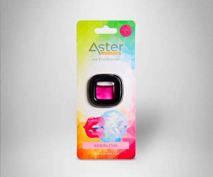 Ароматизатор на дефлектор «Crystal» (Бубль гум) 1 шт. ASTER