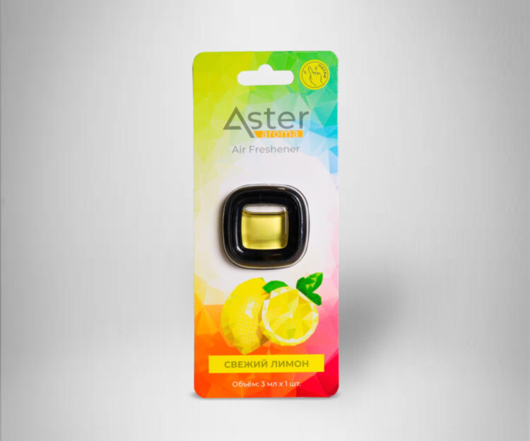 Ароматизатор на дефлектор «Crystal» (Свежий лимон) 1 шт. ASTER