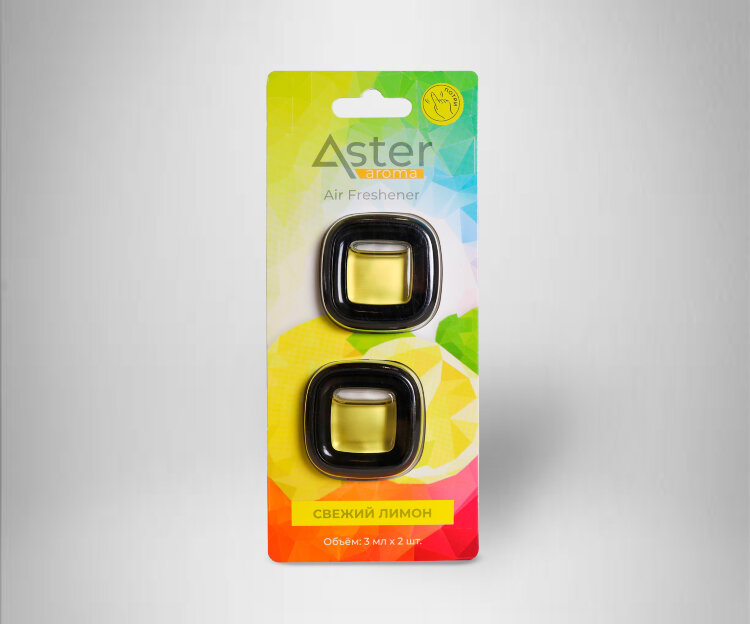 Ароматизатор на дефлектор «Crystal» (Свежий лимон) 2 шт. ASTER
